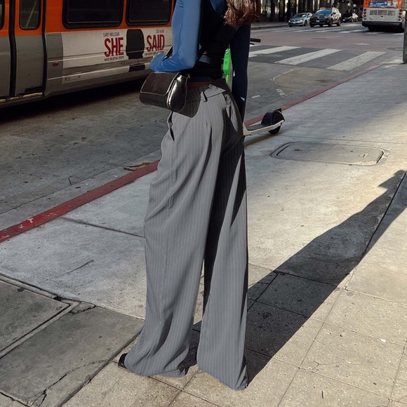 Princess Polly Archer Pants Pinstripe Grey - Picture 3 of 8